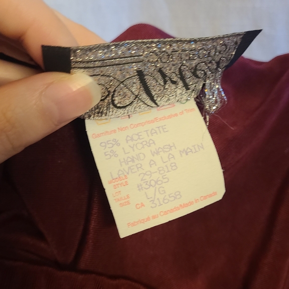 Burgundy Deep Red Vintage 90s Y2K Whimsigoth Textured Maxi Skirt - Picture 4 of 4